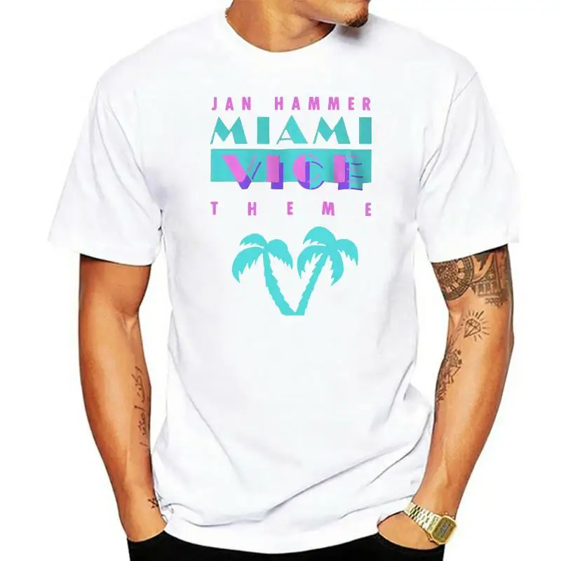 

Jan Hammer Miami Vice Theme 80s Size S-3XL Tees Black MenCotton T-shirt Creative Printed T-Shirt MenTee 2022 Summer Cotton