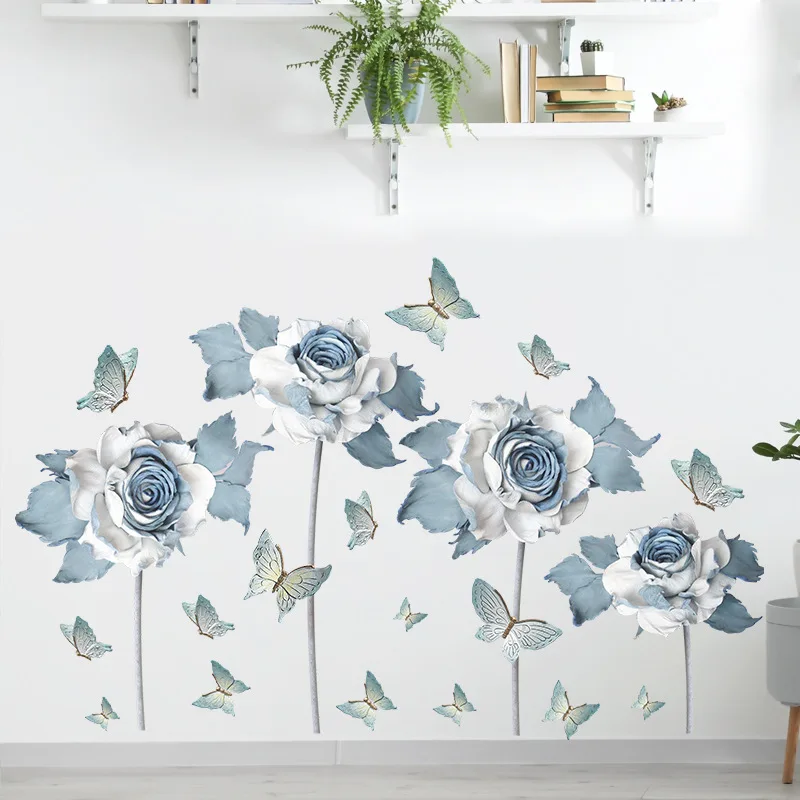 

Painted Blue Enchantress Butterfly Chinese Style Wall Stickers Home Decoration Wall Room Decor Home Accessories Wallpaper
