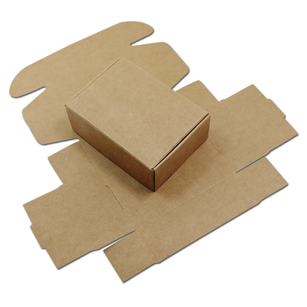 

500Pcs/Lot Gift Craft Snack Diy Storage Recyclable Environmental Friendly Packaging Brown Kraft Paper Dustproof Box