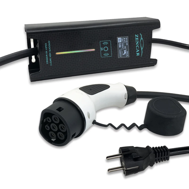 

zencar adjustable 16A EU plug evse of electric car charging station ev charger