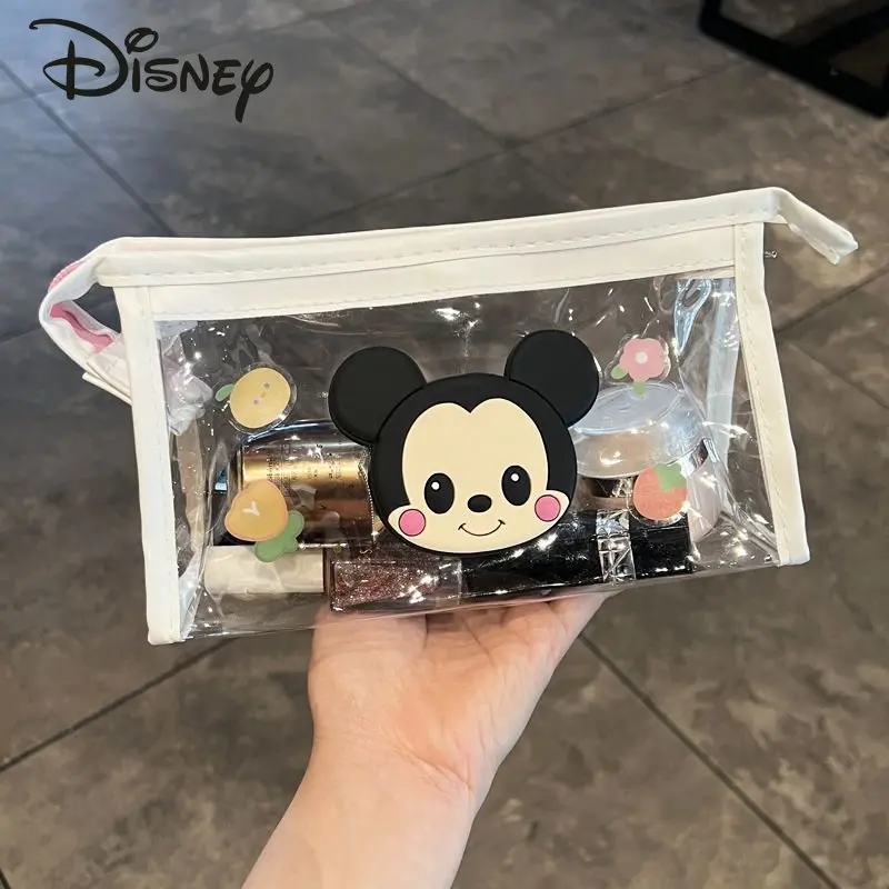 Disney Cartoon Women's Cosmetic Handbag Transparent High-quality Mini Storage Bag Waterproof Portable Travel Toiletries Bag