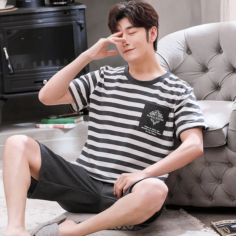 Пижама Мужская Летняя хлопковая с принтом в клетку |