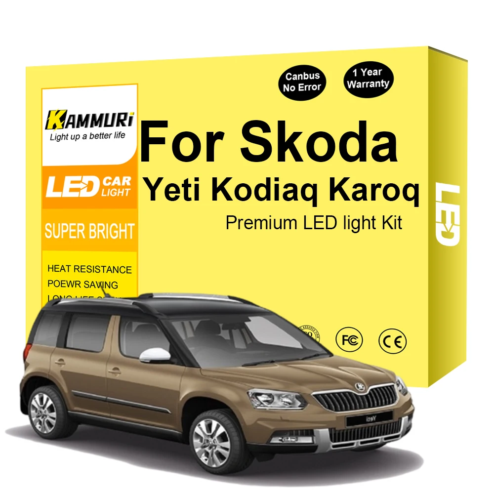 

Vehicle Interior Light For Skoda Yeti 5L Kodiaq Karoq 2009-2015 2018 2021 Accessories Indoor Lamps Kit LED Bulb Canbus No Error