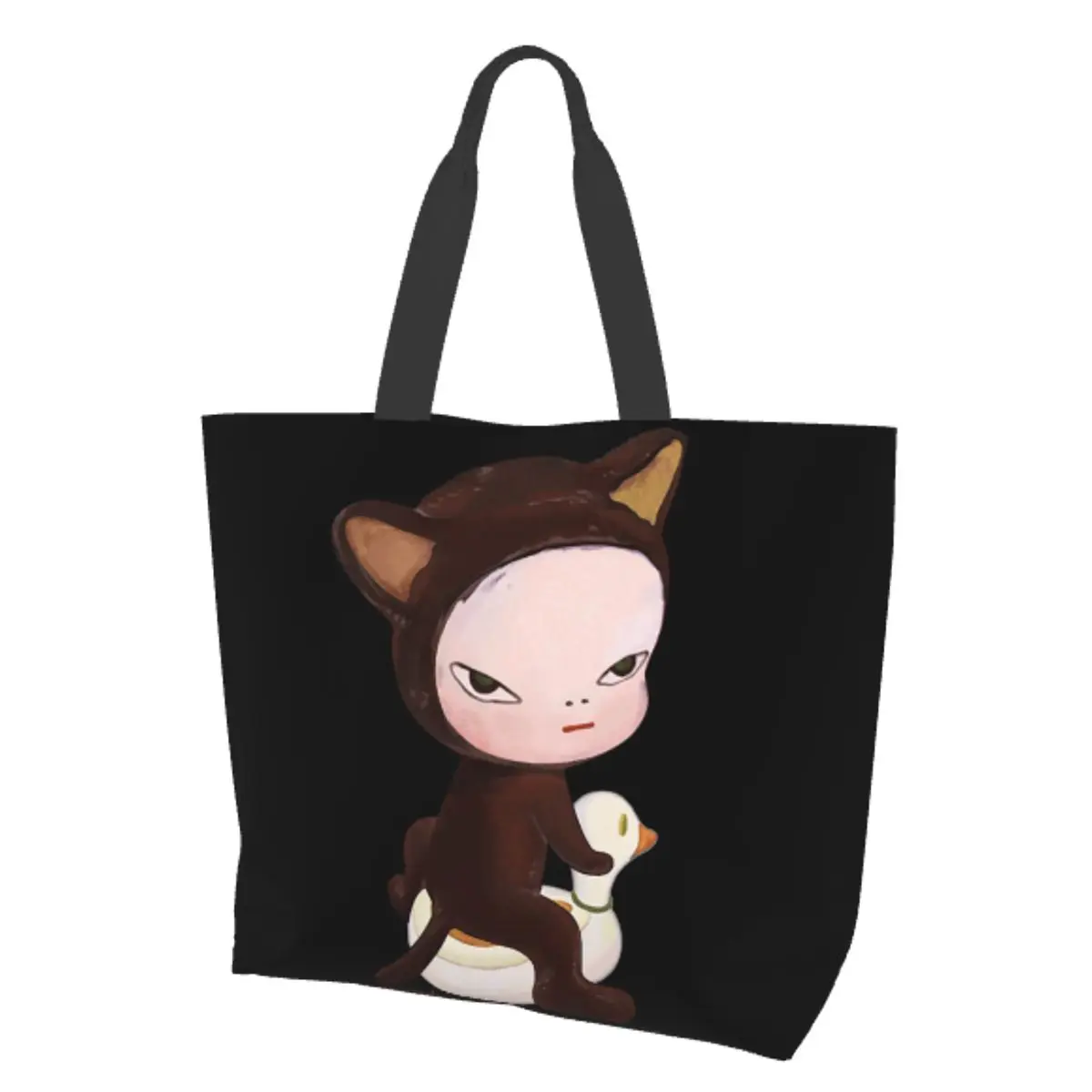 

Yoshitomo Nara duck cat Women Shoulder bag 40X50cm tote bag Shopping Convenient Travel Book handbag Printing Custom Logo