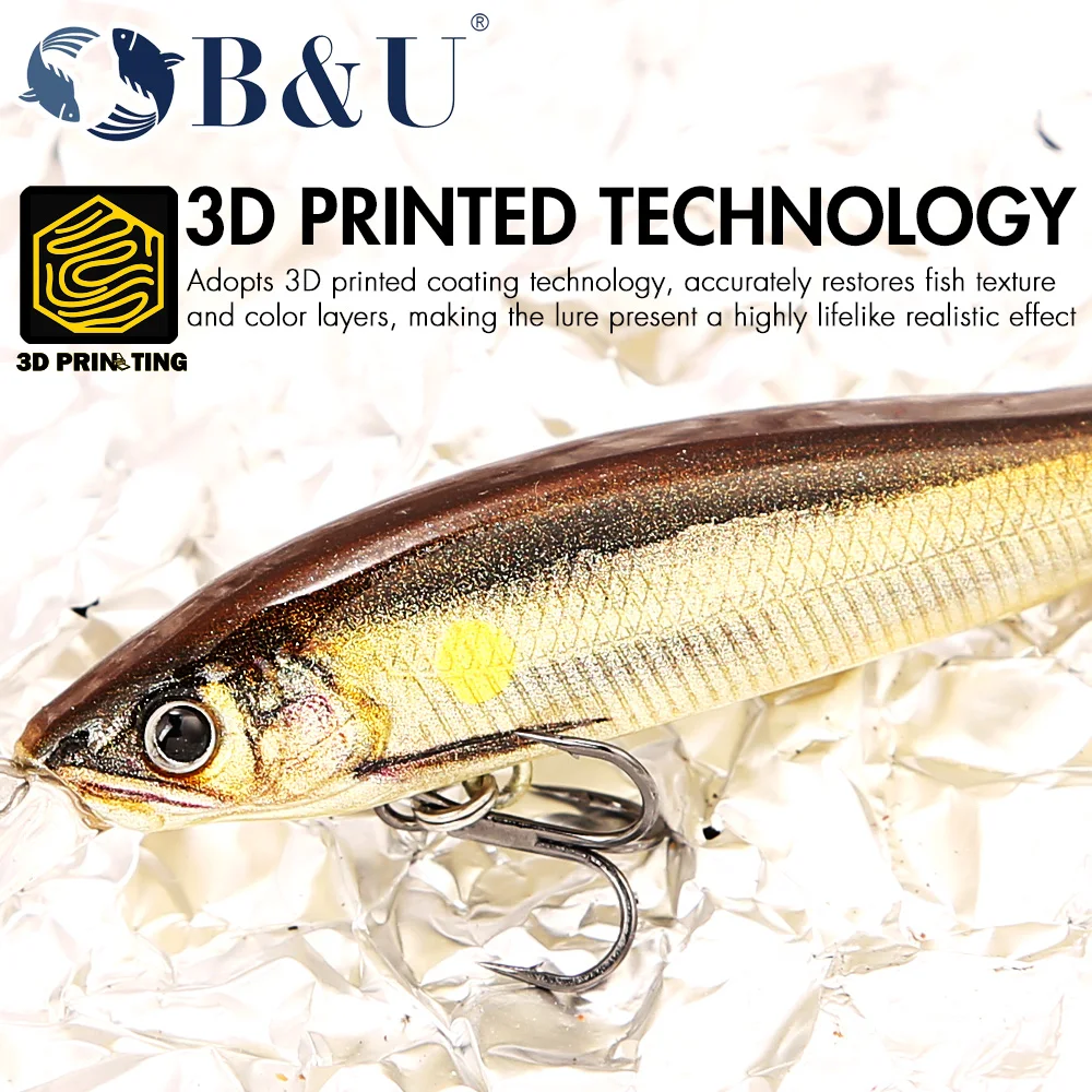 Фото B & U Max 2,0 м медленно плавающая рыболовная приманка для гольяна, Explorers SHAD, жесткая приманка для дальнего заброса для щуки, окуня, чуба, джеркбейт №5