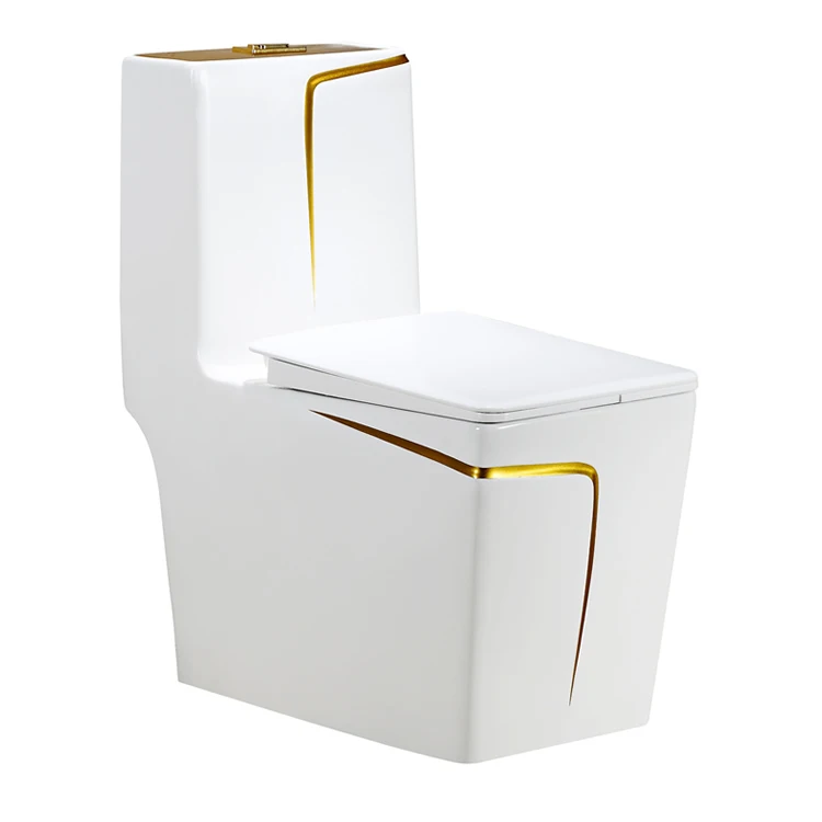 

UPC/CUPC Chinese WC Toilets Ceramic Sanitary Ware S-trap/P-trap Ceramic One Piece Gold Floor Mounted Toilet