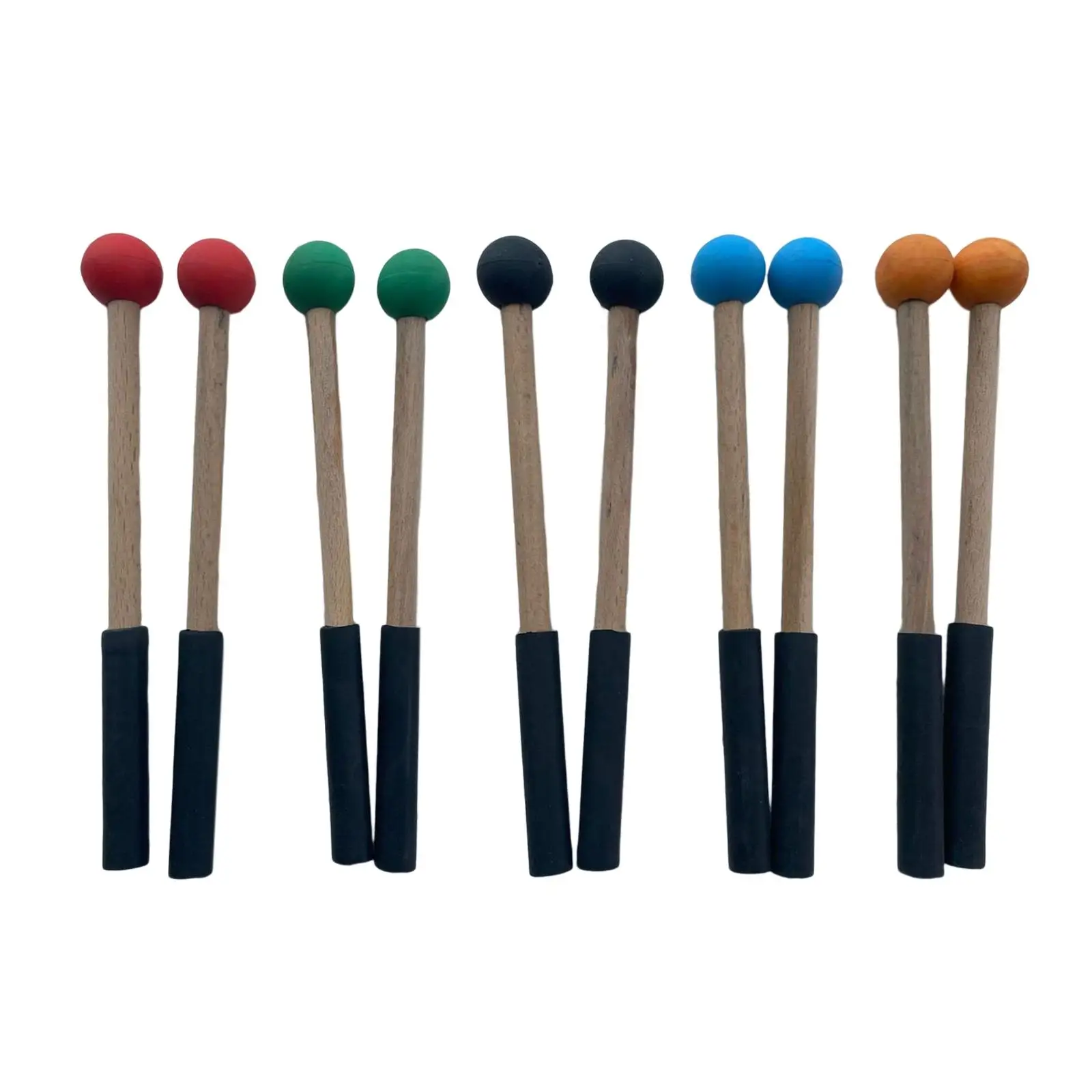 

2 Pieces Wooden Silicone Drumsticks Drums Mallet Cymbal Mallet for