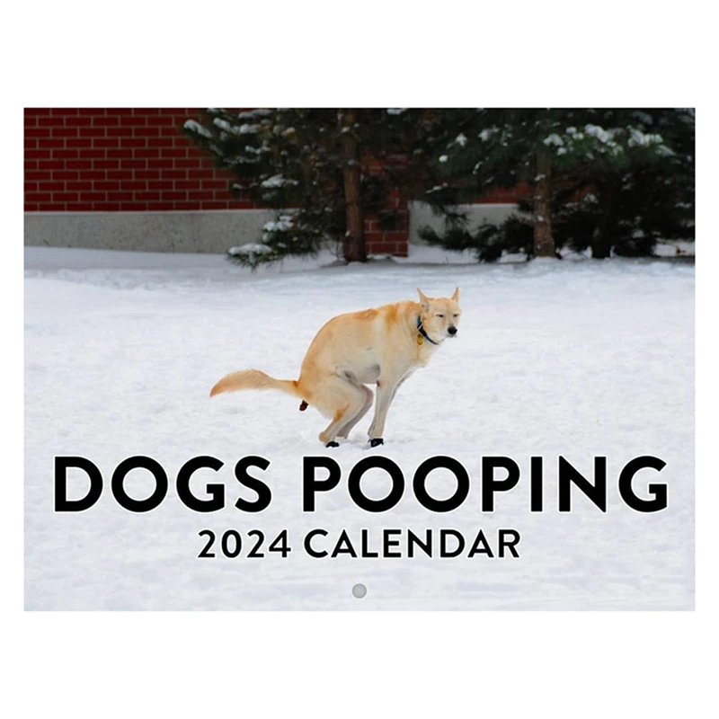 

Настенный календарь с забавным рисунком собаки 2024, настенный календарь 2024 для новогодних и рождественских подарков