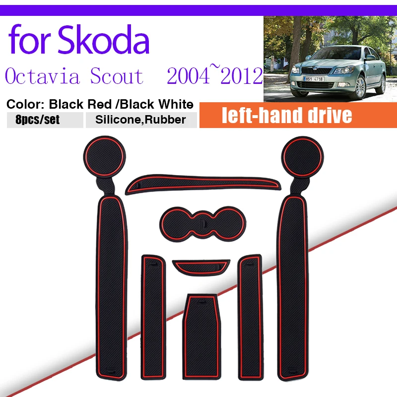 

Door Groove Dust-proof Pad for Skoda Octavia Mk2 1Z Fantasia Scout 2004~2012 Rubber Anti-slip Mat Cup Gate Slot Car Accessorie