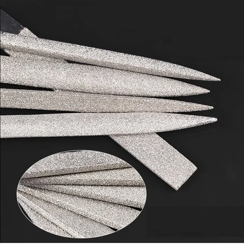 10pcs Diamond Files for Metal Jeweler Stone Polishing Wood Carving Craft Double-cut Plating Needle File Set 3x140mm Hand Tools images - 6