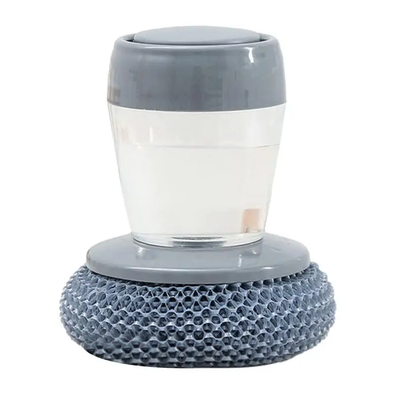 

Dish Soap Brush Kitchen Detachable Soap Dispensing Palm Sponge Steel Wool With Fine Bristles For Pans Pots Household Sink