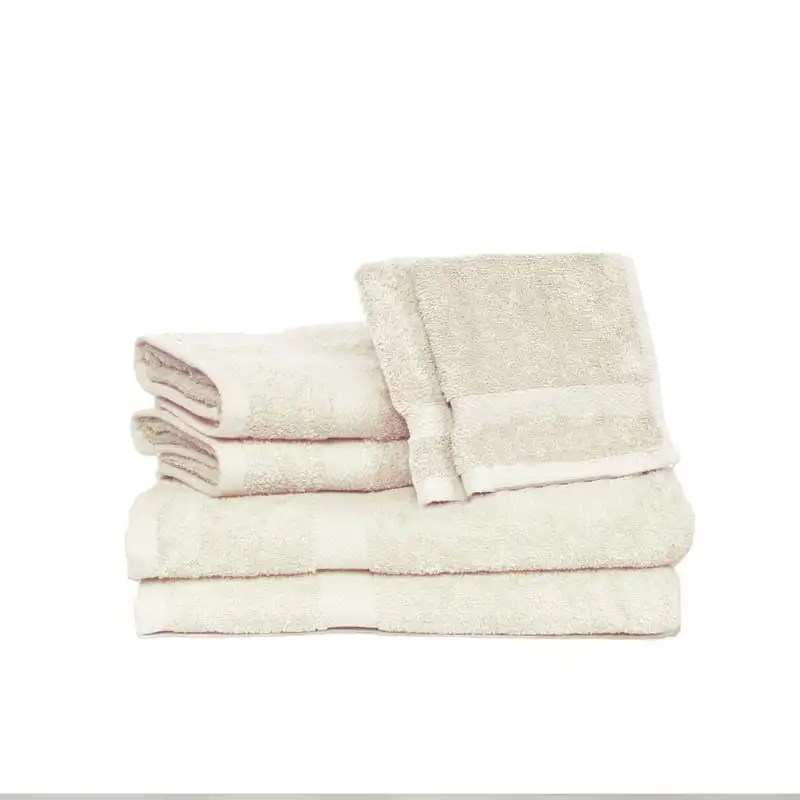 

6-Piece Solid Luxury Towel Set, Ecru Hair towel wrap Toalla microfibra Turkish beach towel Microfiber Cold towel Ffxiv Beach tow