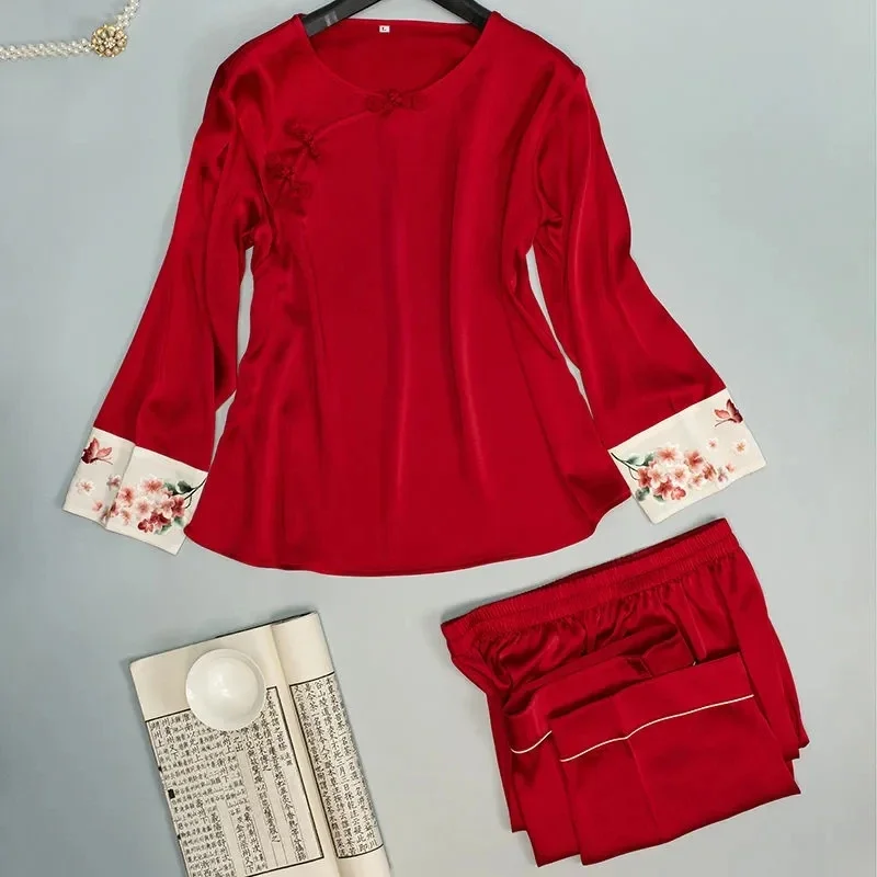 Пижама 17021-7Suzhou с вышивкой женская шелковая вышивка знаменитая народная