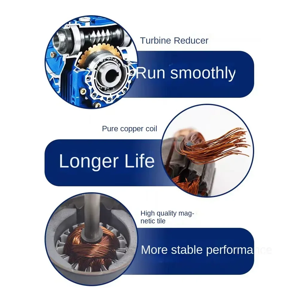 RV40 Червячный мотор-редуктор 40 Вт Низкоскоростной червячный редуктор вперед и