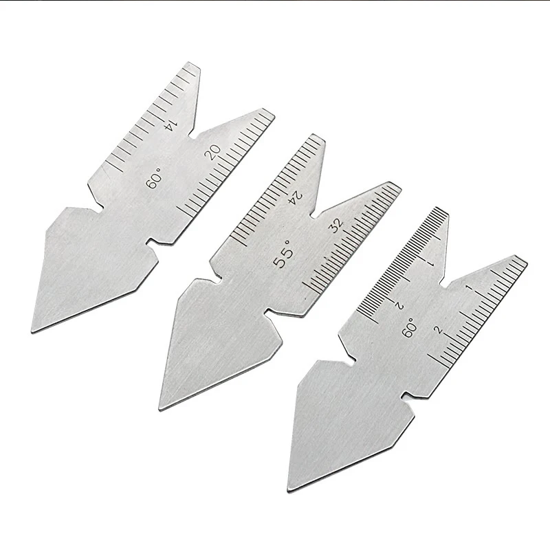 

3Pcs Center Gauges Measure Thread Detecting Steel Ruler 55&60 Angle degrees Template Stainless Steel Lathe Tool