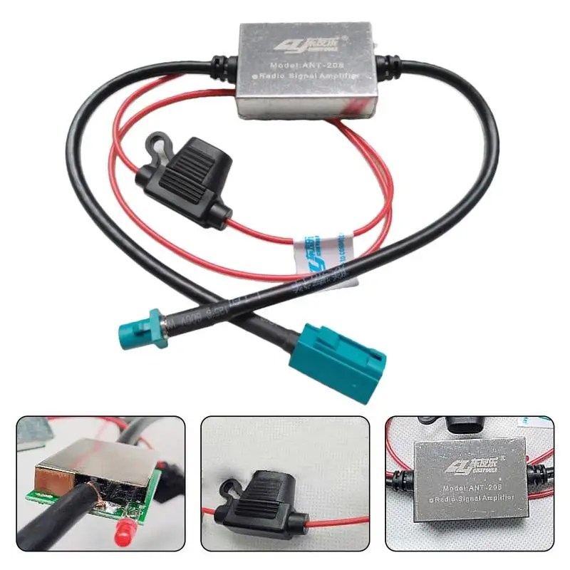 

Усилитель сигнала FM 12 В, автомобильная металлическая антенна с защитой от помех, универсальный автомобильный усилитель радиосигнала, автозапчасти для