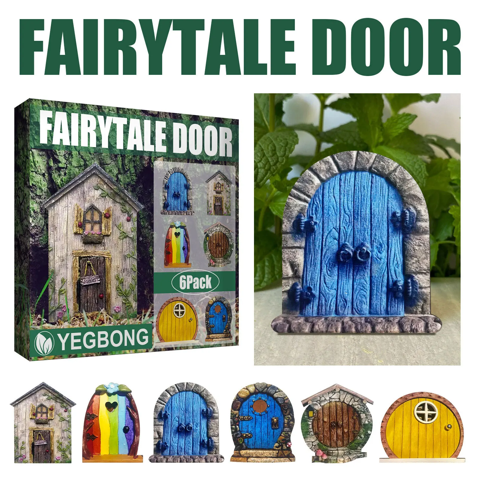 

12pcs Miniature Fairy Gate Yard Sculpture Courtyard Wooden Fairy Dwarf Window Door For Tree Gnome Art Garden Statues Decoration