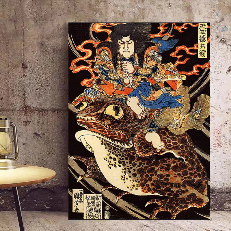 Японский настенный постер Ukiyo-e с художественной печатью самурайский броня меч