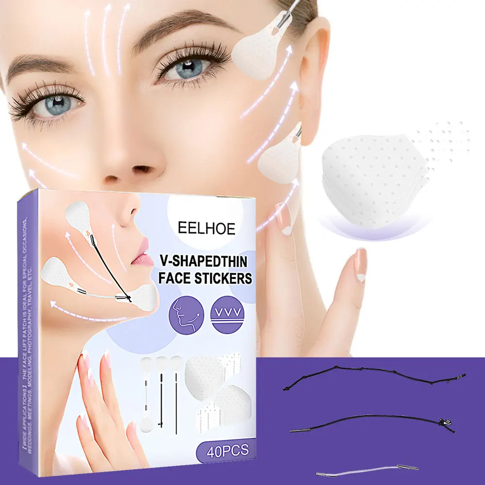 

40 шт., невидимые s-образные Пластыри для подтяжки лица