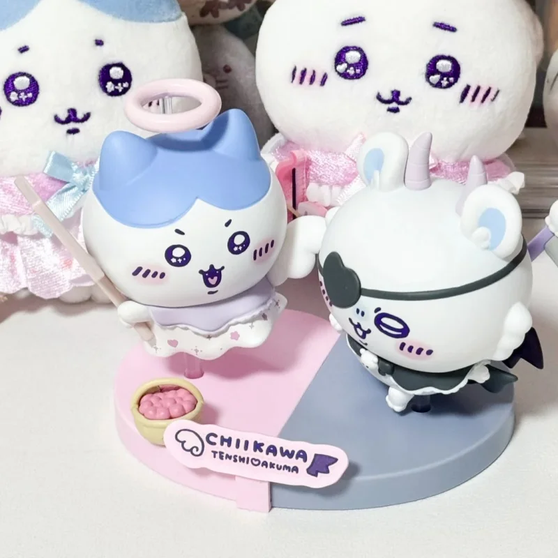 Фото В наличии: Фигурка Chiikawa Usagi Momonga Shisa Angel Devil Series, коллекционная игрушка-сюрприз, милая кукла, настольное украшение, модный подарок для девочек №5
