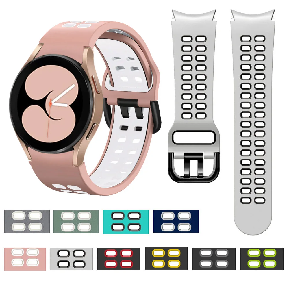 

No Gaps Silicone Band for Samsung Galaxy Watch4 Classic 46mm 42mm/ Watch 5 4 44mm 40mm Wrist Strap Curved Watch5 Pro Bracelet
