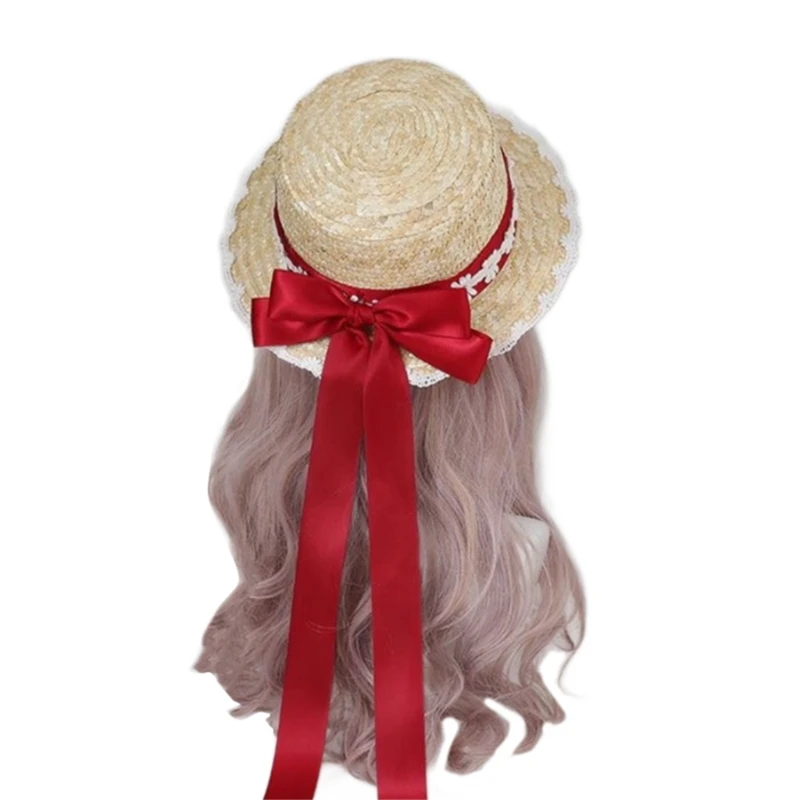 

Шляпа женская Соломенная с широкими полями и бантом