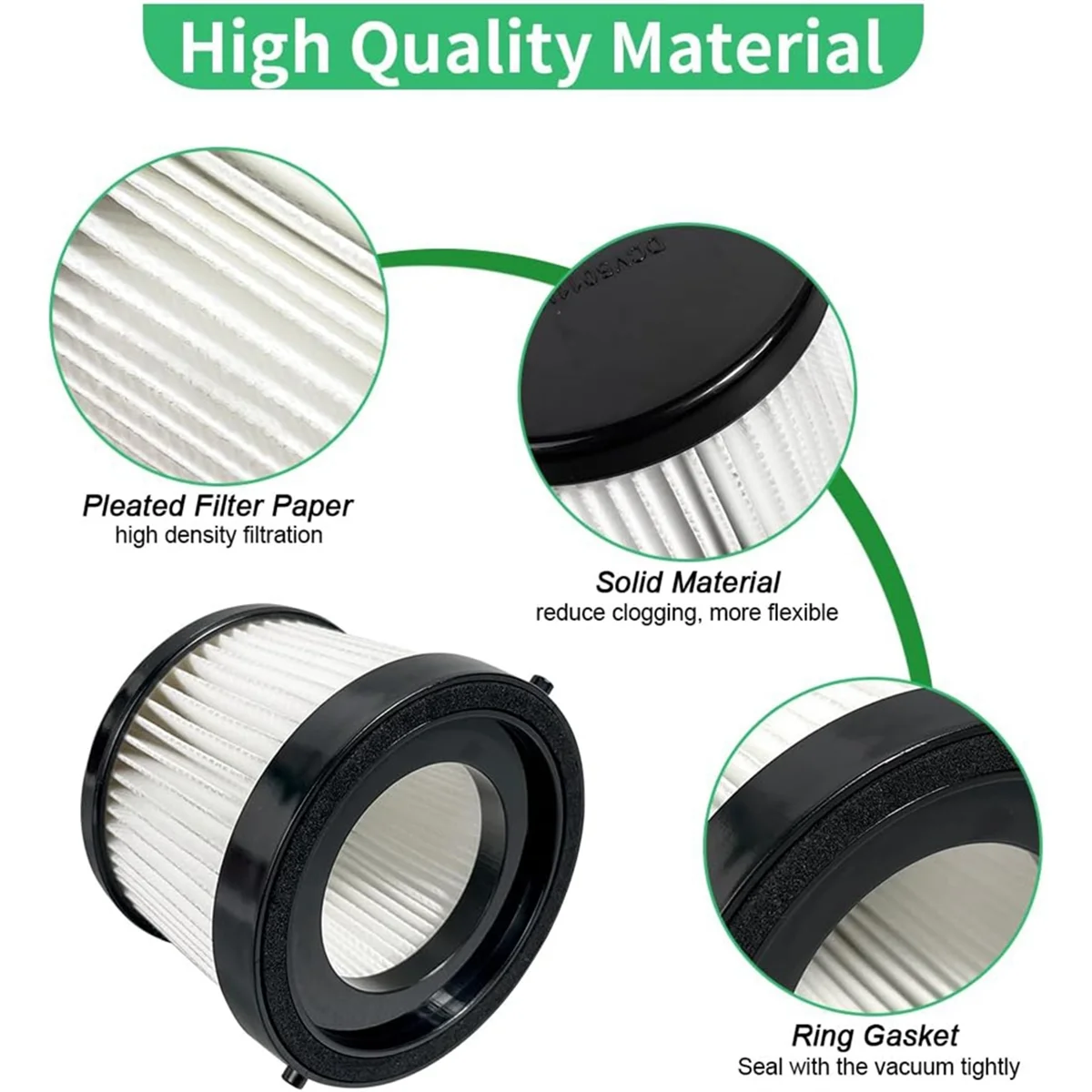 2 шт. DCV5011H HEPA-фильтр для беспроводного ручного пылесоса DCV501HB с 4 пенопластовыми