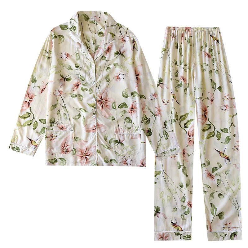 Sleepwear Pajama Woman Winter Sleepwear Women's Cotton Rayon Long-sleeve Home Suit For Women Home Wear Clothing