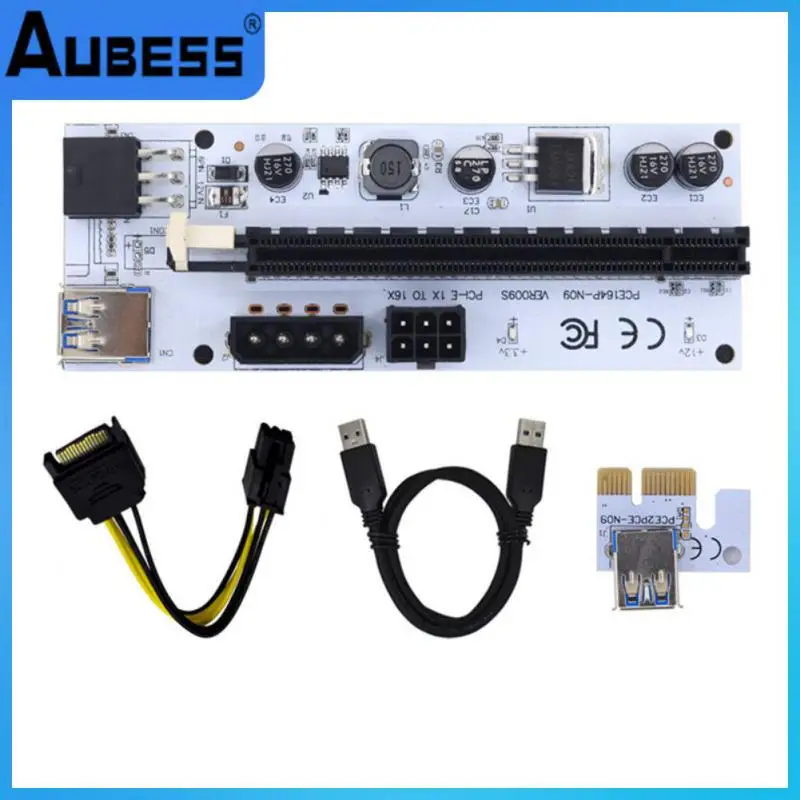 

Usb 3.0 Cable 6pin Power Ver009s Pci-e Riser Card For Btc Mining Miner Pci Express 1x To 16x Adapter Plug And Play Dual Led