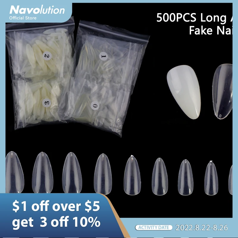 Искусственные ногти с полным покрытием 500 ° искусственные накладные длинным