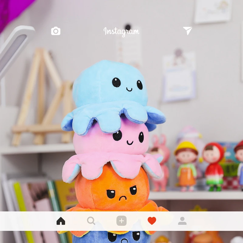 

big New xxl shifter Toy Relieve-Stress Mood Dashboard-Toy Designer Plush France Anxiety squid Reversib Octopus Squid pulpo