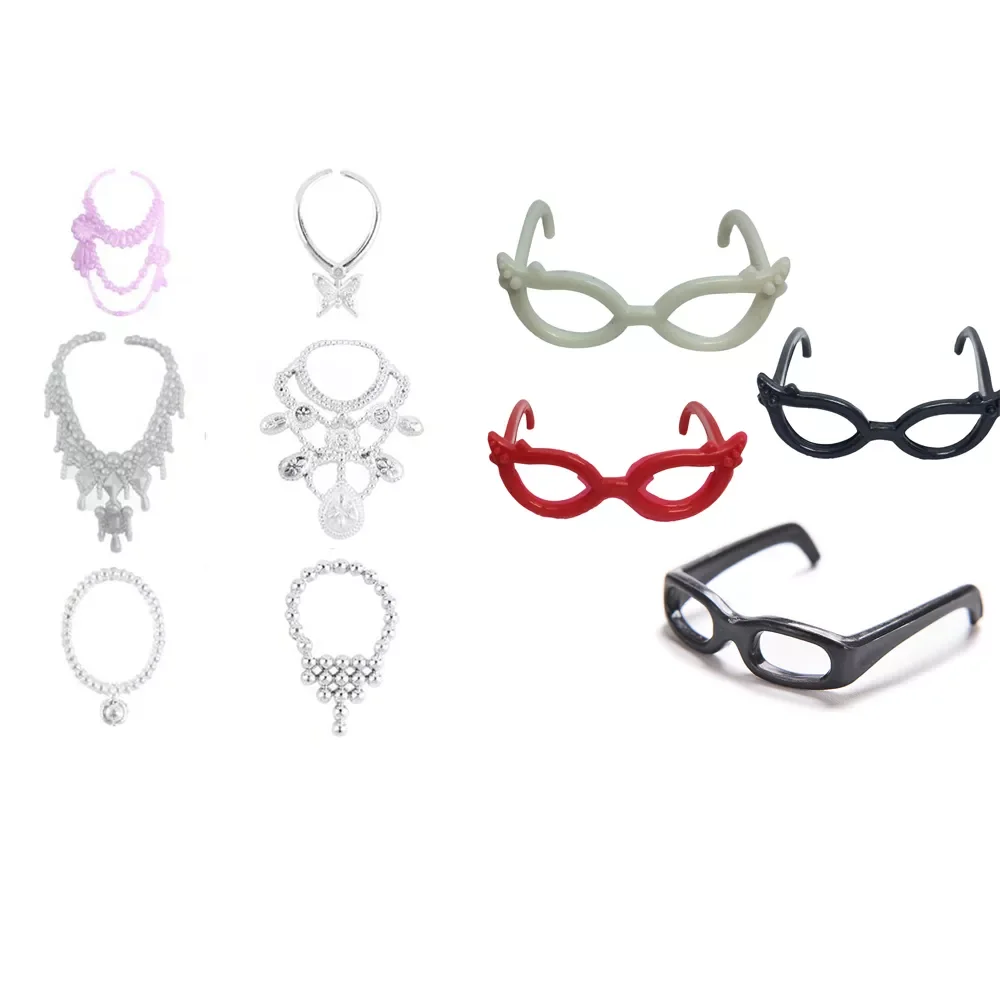 

Товар = 4 шт. пластиковых очков + 6 шт. модных фотоблесток для Monster High кукольный для Барби аксессуары для кукол DZ