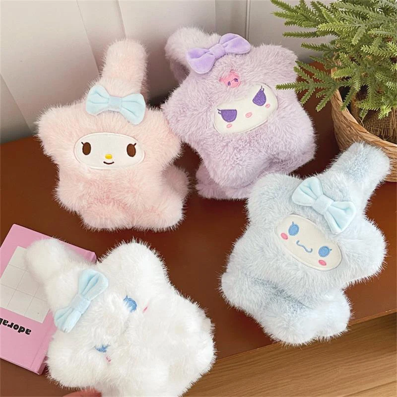 Милые плюшевые куклы Sanrio наушники Kuromi Melody Cinnamoroll зимние теплые антифризованные