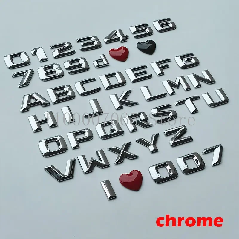 

DIY 2015, острые буквы, цифры 0-9 A-Z, эмблема из АБС-пластика для Mercedes Benz, полная серия, багажник автомобиля, табличка с логотипом, наклейка, хром, черный