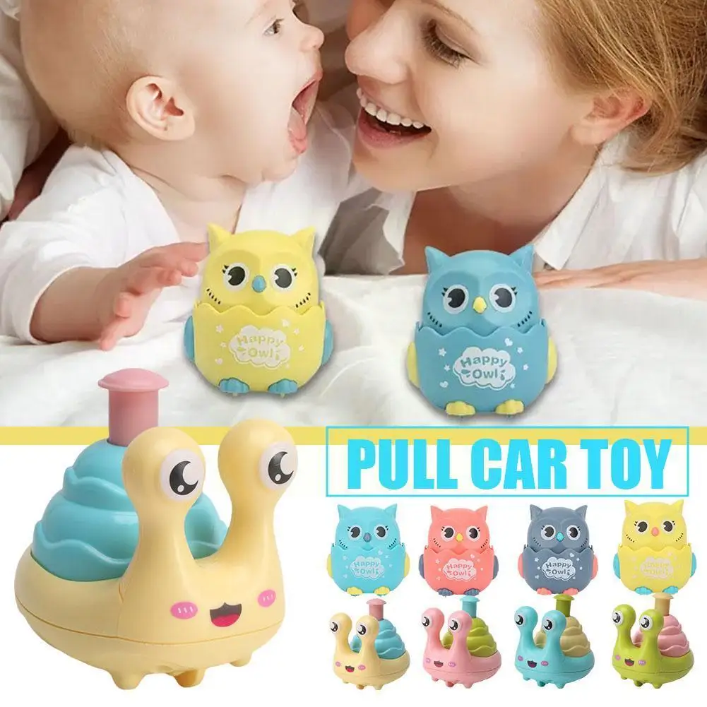 

Pressing Cartoon Owls Snails Inertial Sliding Pull Back Car Classic Wind Up Toys For Kindergarten Children Baby Funny Gifts E9I3