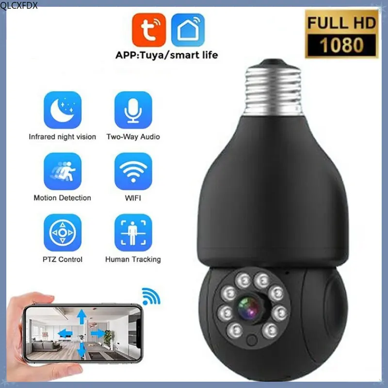 

1080P Tuya E27 Surveillance Camera WIFI Full Color Dome Camera AI Human Detection 2MP PTZ Security CCTV IP Camera Baby Monitor