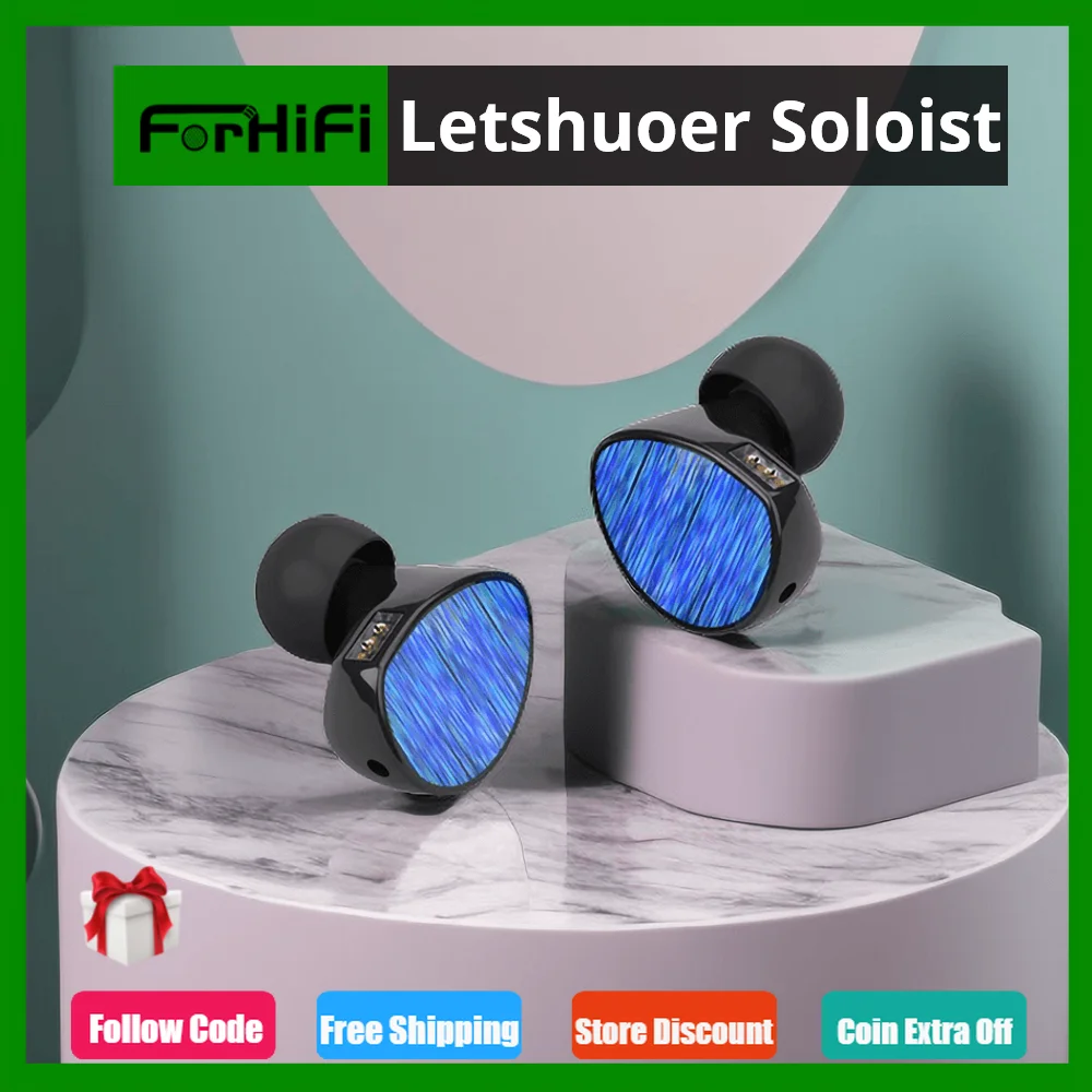 

Letshuoer Soloist | Silicone Fused Kevlar Dynamic Driver IEM Headphones With Dual Pin OCC 2.5mm Balanced Cable and 4.4mm Adapter