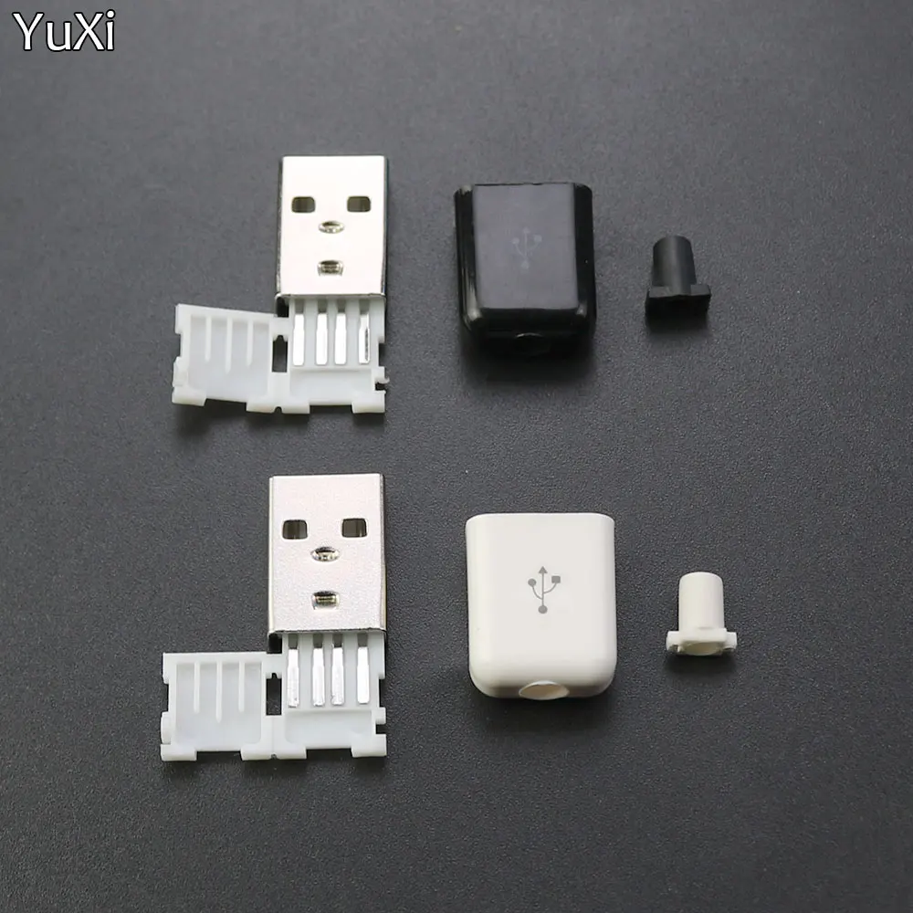 

1PCS DIY USB 2.0 Male interface A-Type Plug Connector Cover Plate Power Welding Combination With Shell Welding In-line Patch