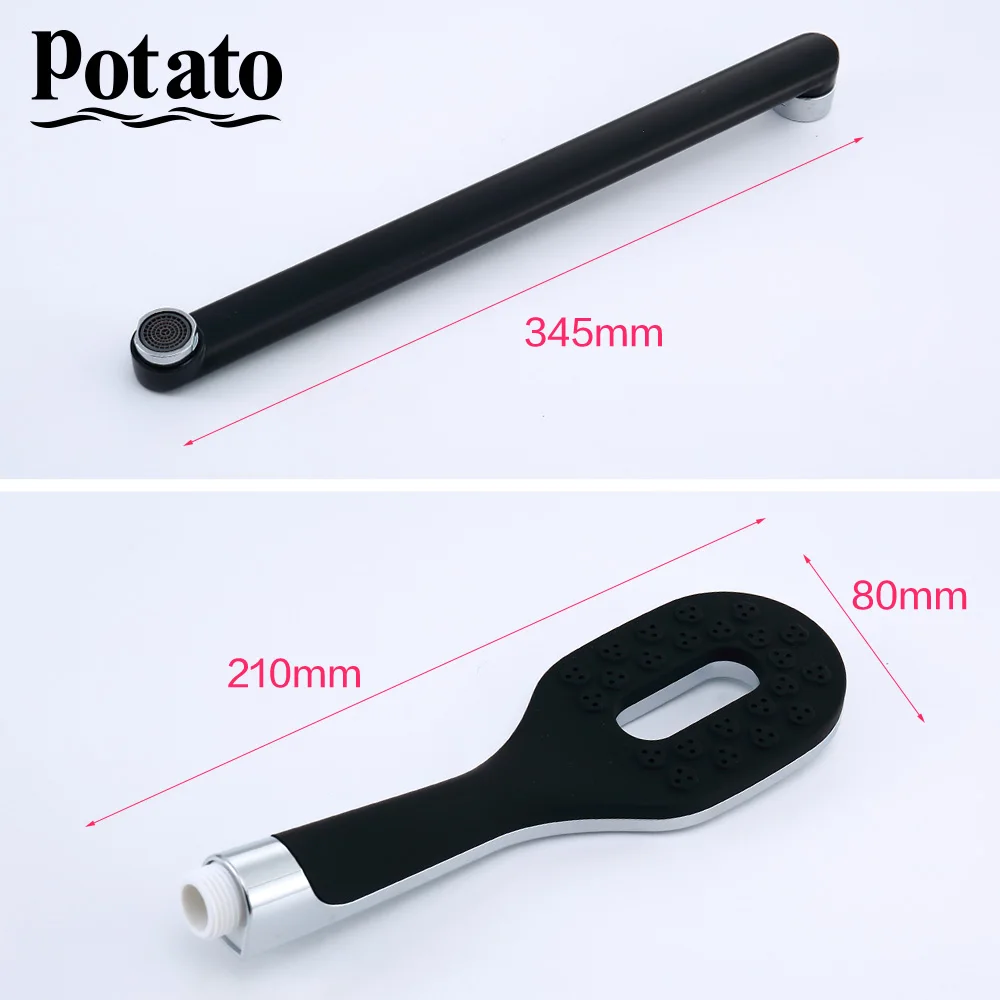 potato bathroom bathtub faucets shower set shower head bathroom dual control black or white with abs shower head p22322 free global shipping