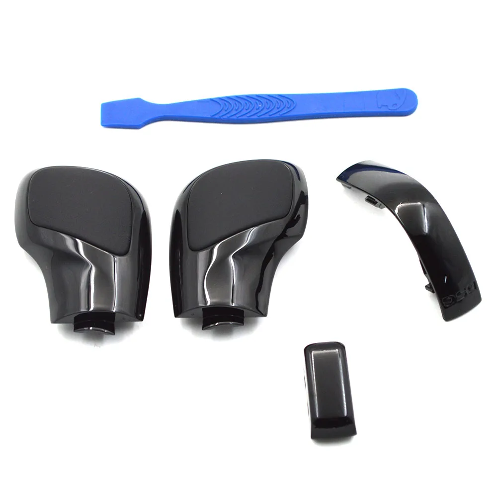 

Piano black leather shift handball side cover DSG logo For VW SKODA PQ MQB Golf Passat CC TrocArteon Kodiaq Tiguan Touran superb