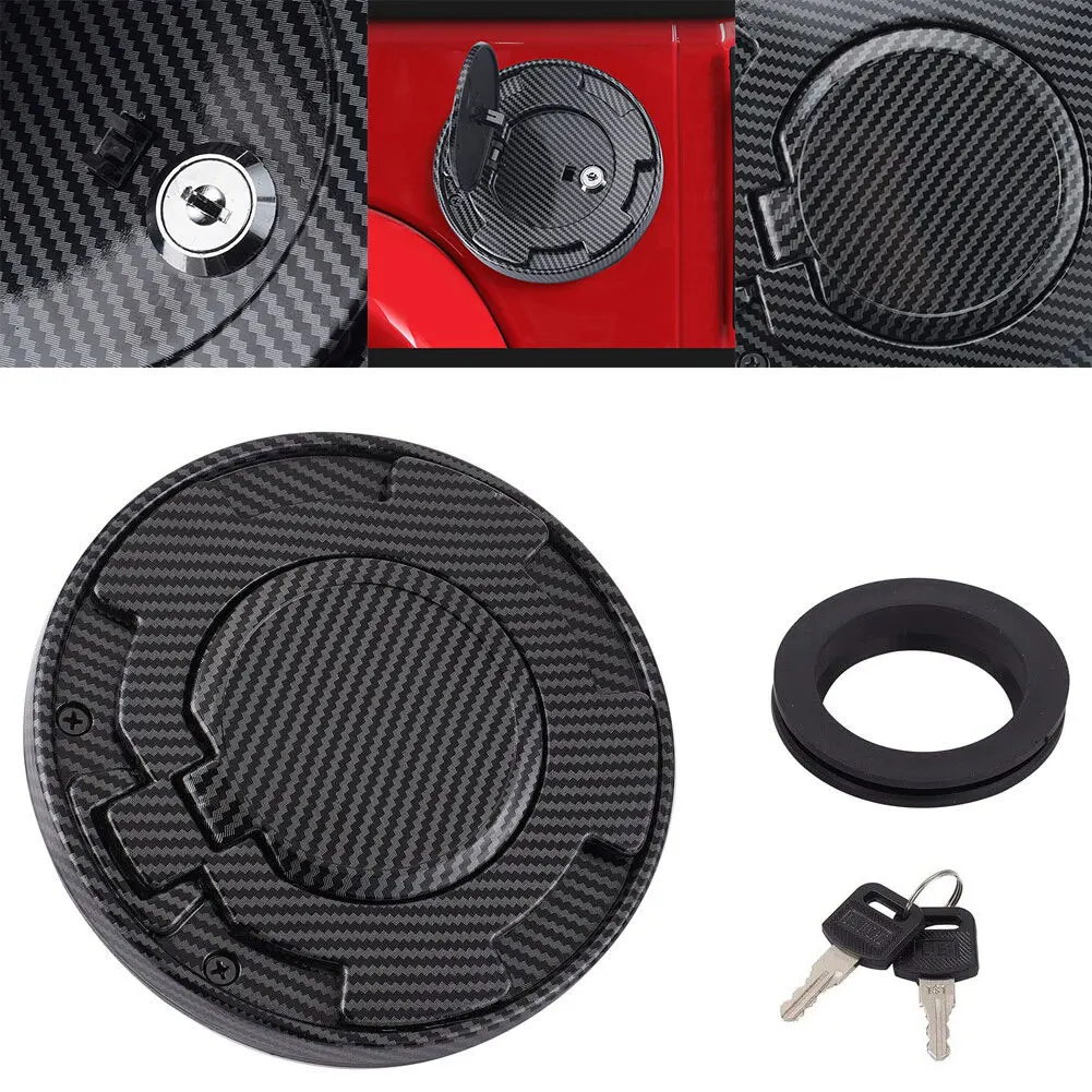 

Крышка для бензобака из углеродного волокна с замком, подходит для Jeep Wrangler JK Unlimited 2 двери/4 двери 2006-2018, антикоррозийная