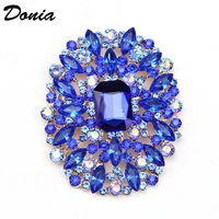 donia jewelry european and american fashion personality big glass brooch flower brooch womens clothing accessories