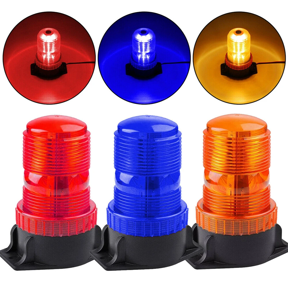 

High Dome Amber LED Indicator Flashing Lamp 15W 30 LED Strobe Beacon Light Rooftop Car Truck Rotating Emergency Warning Lamp