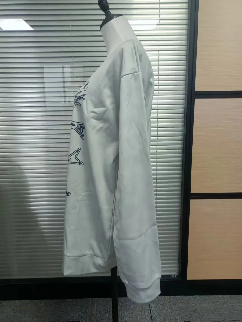 Женский свитшот с длинным рукавом и круглым вырезом свободного покроя