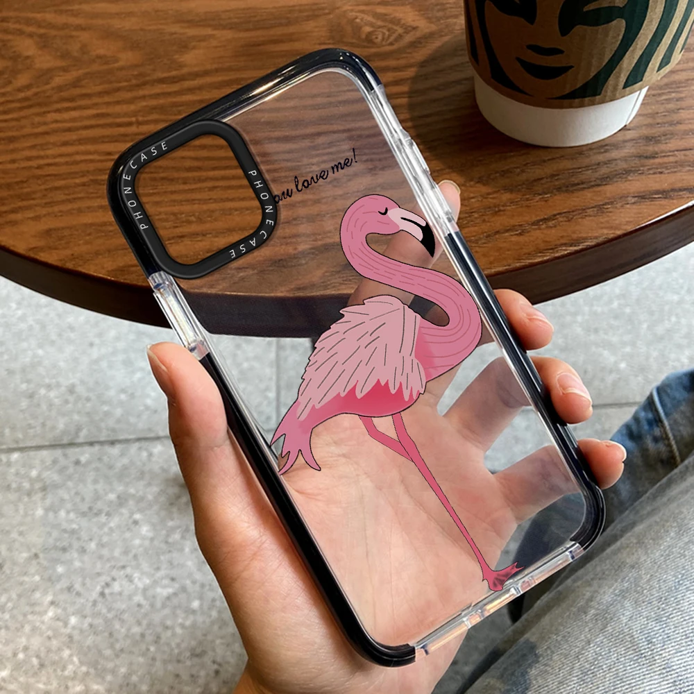 

Animal Flamingo Case for iPhone 14ProMax 14Plus 13Pro 12Pro 11 Pro Max Silicone Cover for iPhone 14 13 12 11 Transparent Carcasa