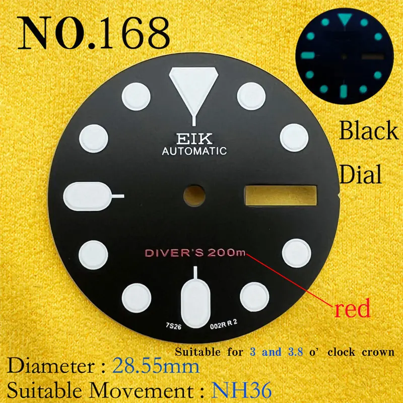 

NH35 New Modified Watch Literal C3 Luminous Dial Watch Dial SKX007 Small Millimeter 28.5mm Abalone NH35 Universal NO.168