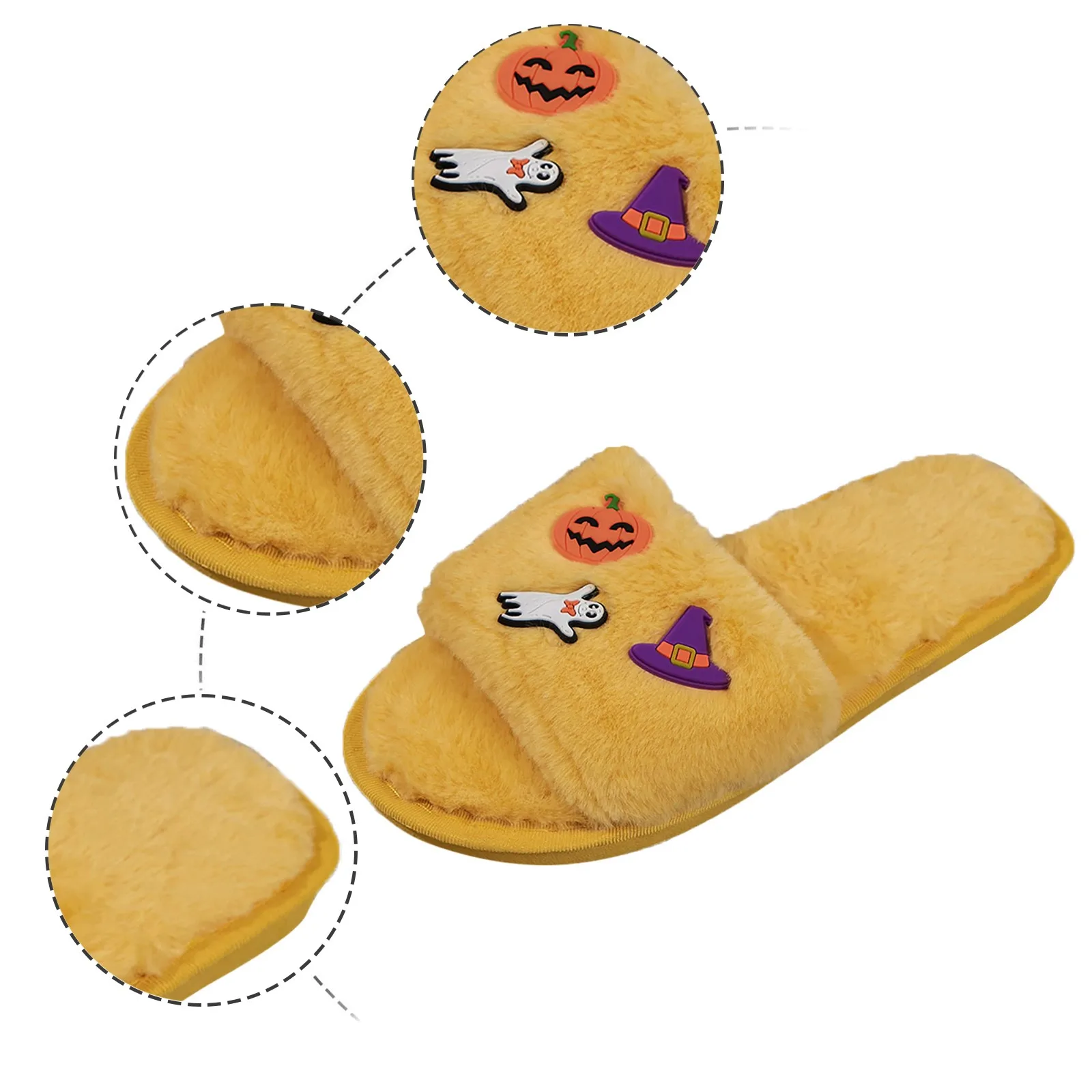 Тапочки женские хлопковые с открытым носком модная теплая Домашняя обувь