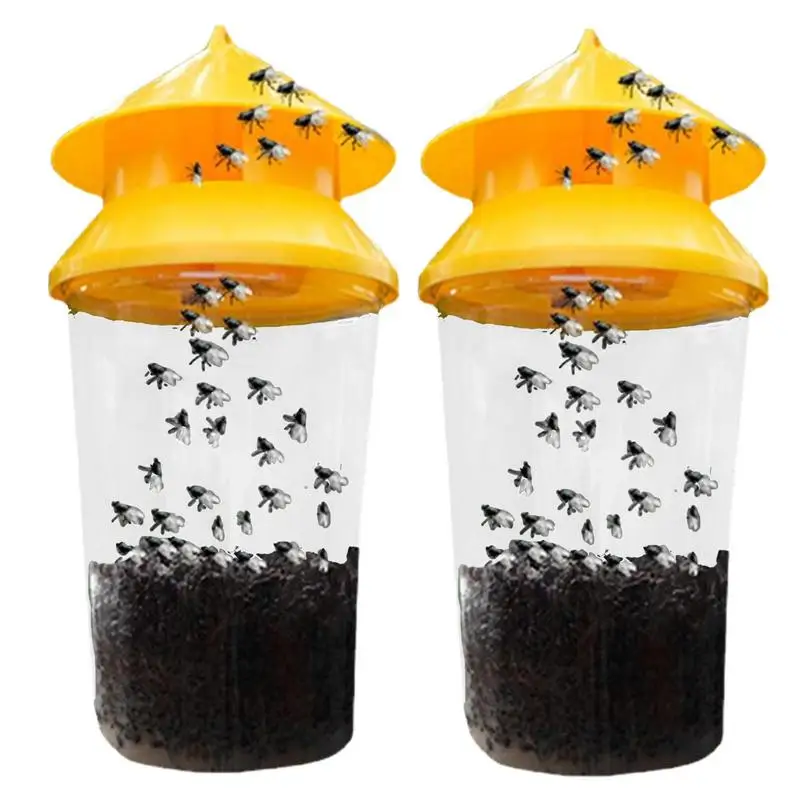 

2PCS Outdoor Fly Traps Hanging Reusable Fly Catcher Non-toxic Lure Bag With Bait To Eliminate Insect Artifact For Pastures