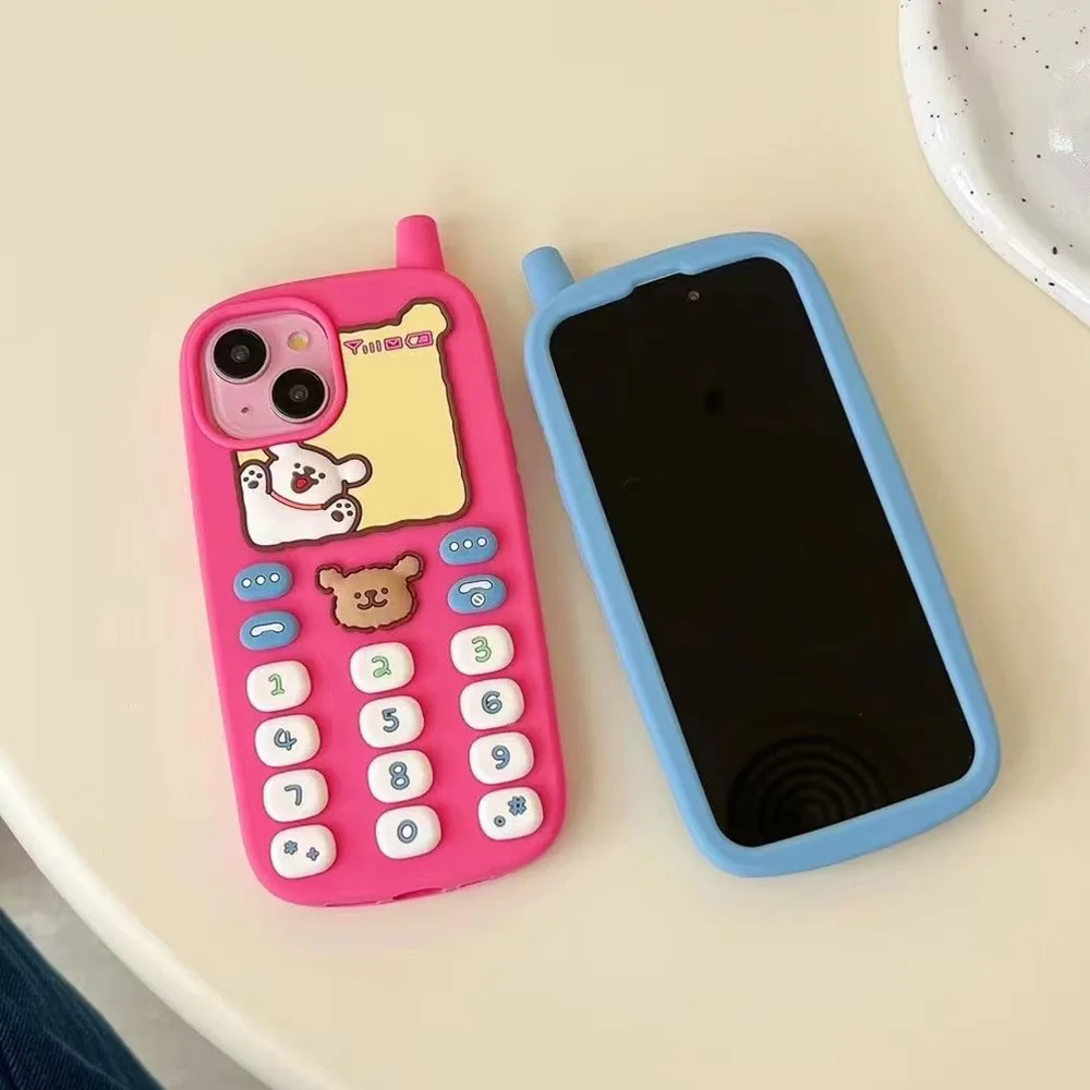 Чехол для телефона Happy Bear с 3D-ключом мультяшный силиконовый чехол пары подарочный