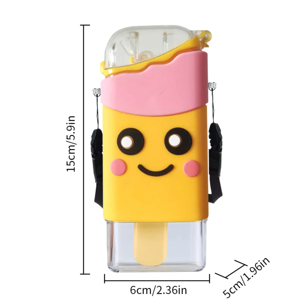 

Donut Ice Cream Kids Straw Cup Portable Drop-proof Leak-proof Water Bottle with Hanging Rope Coffee Color